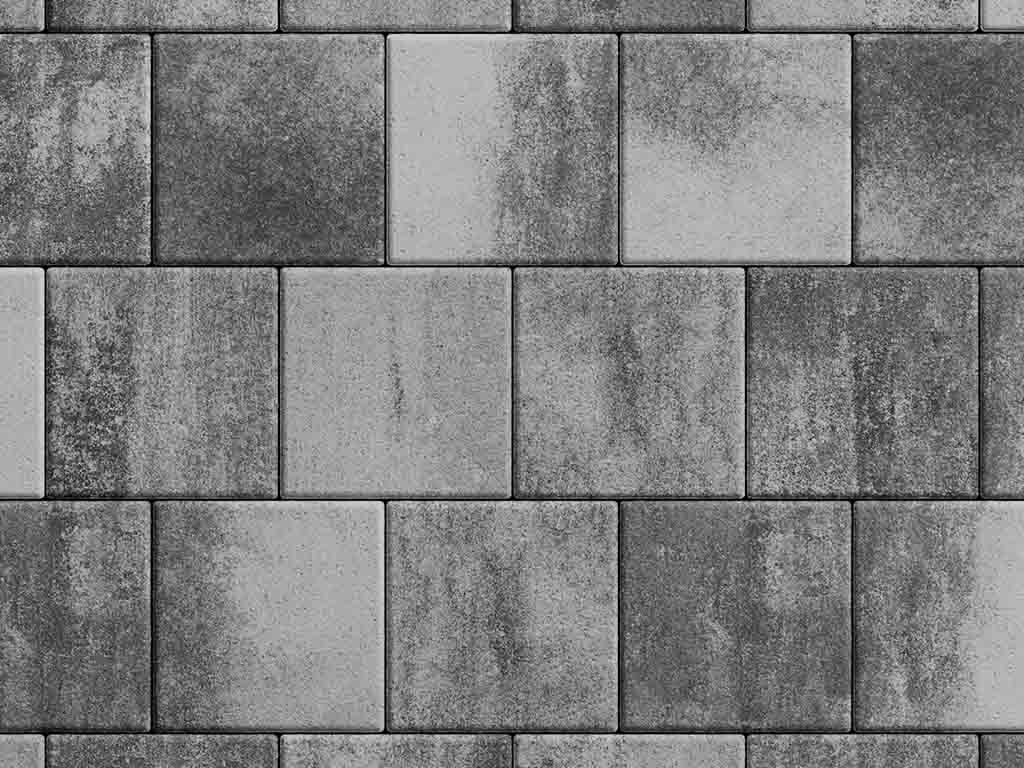 Плитка тротуарная Квадрат Б.2.К.6 листопад гладкий антрацит, 200*200*60 мм