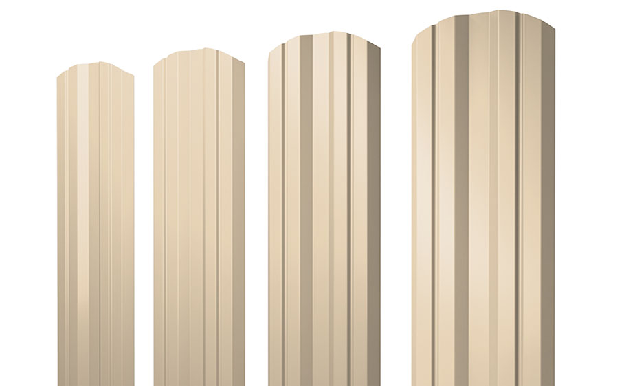 Штакетник Twin фигурный 0,45 PE RAL 1015 светлая слоновая кость