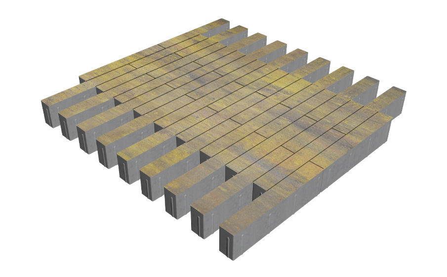 Плитка тротуарная SteinRus Кроссбар Хэви Б.13(Б).П.10, гладкая, Бромо, 420*60*100 мм