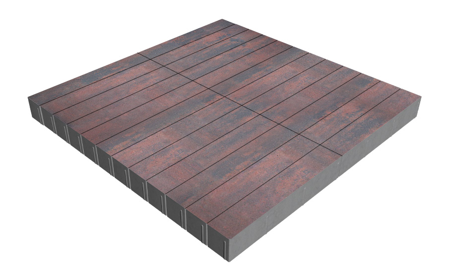 Плитка тротуарная SteinRus Кроссбар Хэви лонг Б.14.П.10, гладкая, Рейнир, 600*100*100 мм