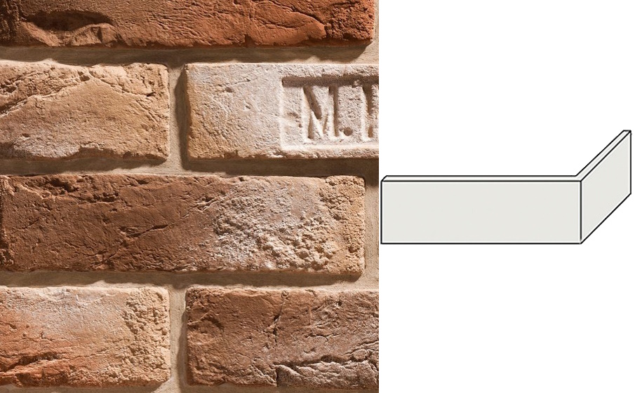 Декоративный кирпич Leonardo Stone угловой элемент Орлеан 240/110*75*18 мм 778