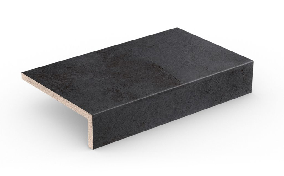 Клинкерная ступень прямоугольная Stroeher Keraplatte Aera, 717 anthra, 294х175х52х10 мм