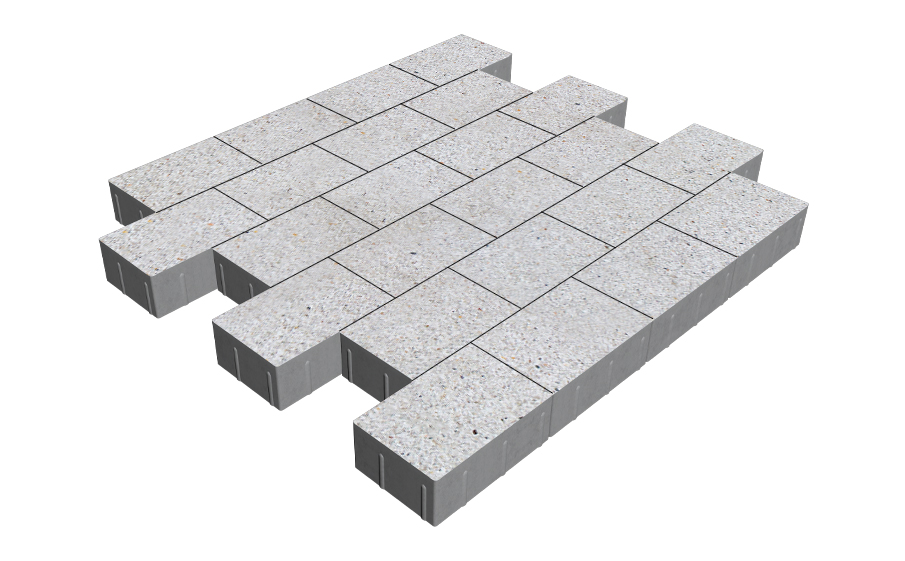 Плитка тротуарная SteinRus Бельпассо Медио Б.10(Б).П.8, Backwash, Эльтон, 225*150*80 мм