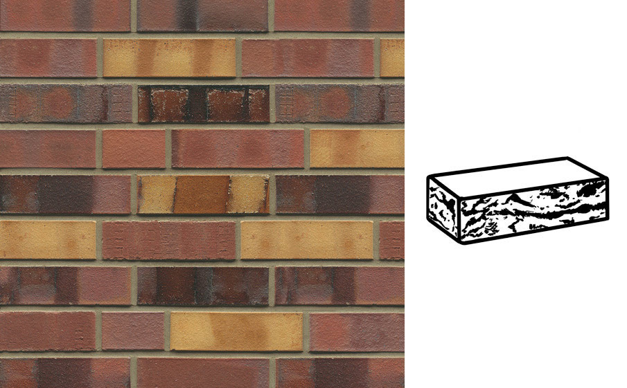 Кирпич клинкерный Muhr 21 SF Gelbbraunrot Spezial готик, 240*115*71 мм