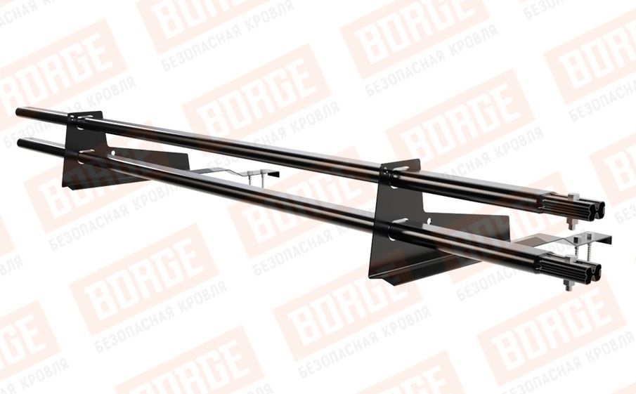 Снегозадержатель трубчатый Borge для черепичной кровли оцинкованный RAL 9005, 1,5 м