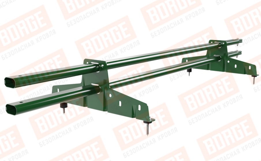 Снегозадержатель трубчатый Borge для кровли из металлочерепицы, профнастила, материалов на основе битума оцинкованный RAL 6002, 1,5 м