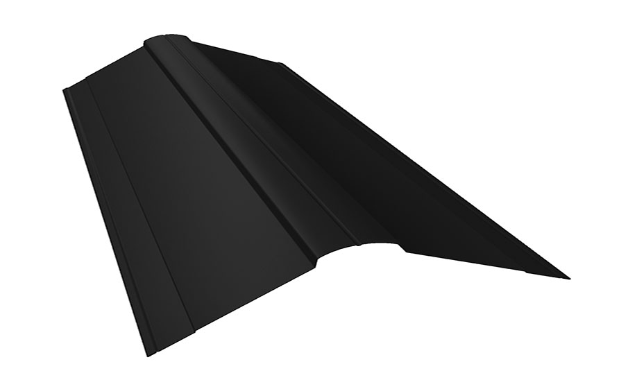 Планка конька фигурного 150*150 мм Grand Line Rooftop Бархат RAL 9005, 2,5 м