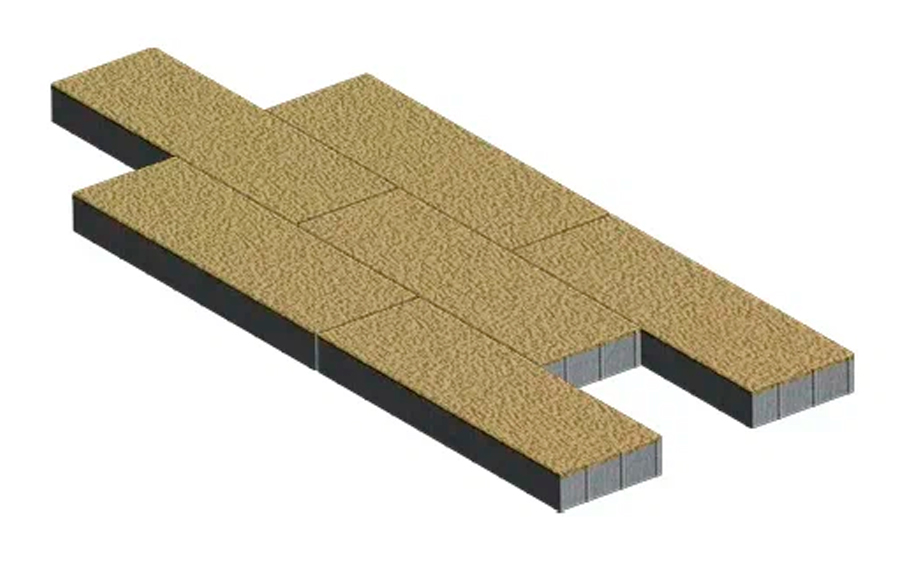 Плитка тротуарная SteinRus Аликанте Б.2.П.8 Native, песочный, 900*300*80 мм