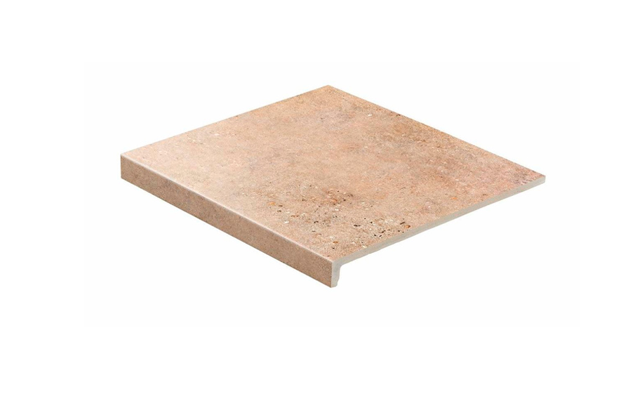 Клинкерная ступень прямоугольная рядовая Stroeher Loftstufe Gravel Blend 961 brown 294х340х35х11 мм