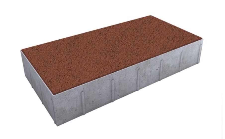 Плитка тротуарная Прямоугольник Б.5.П.6 Гранит красный, 600*300*60 мм