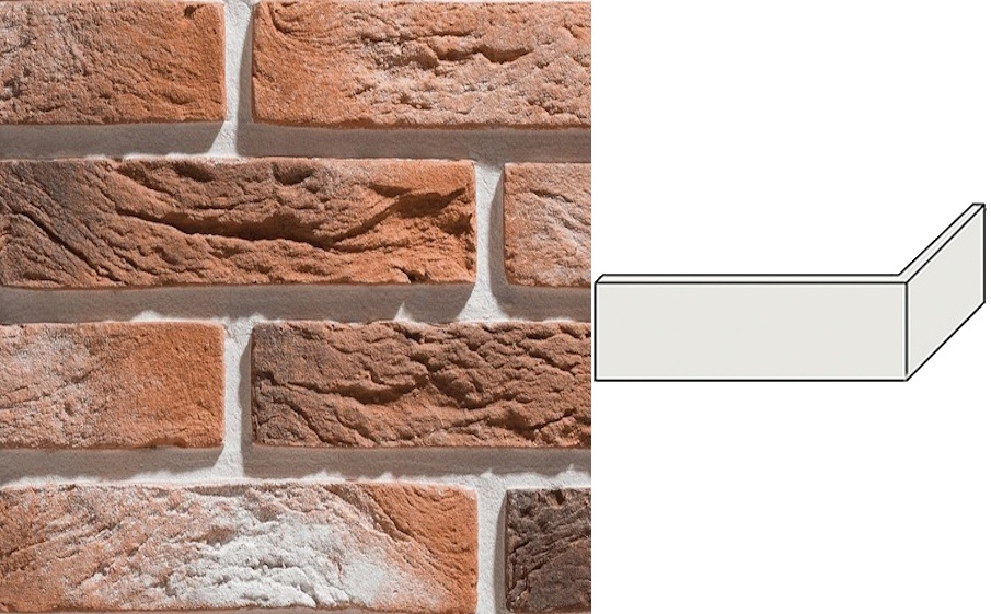 Декоративный кирпич Leonardo Stone угловой элемент Лондон 220/107*50*16 мм 485