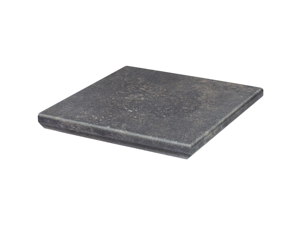 Клинкерная угловая ступень с капиносом Paradyz Viano, Antracite, 330*330*11 мм