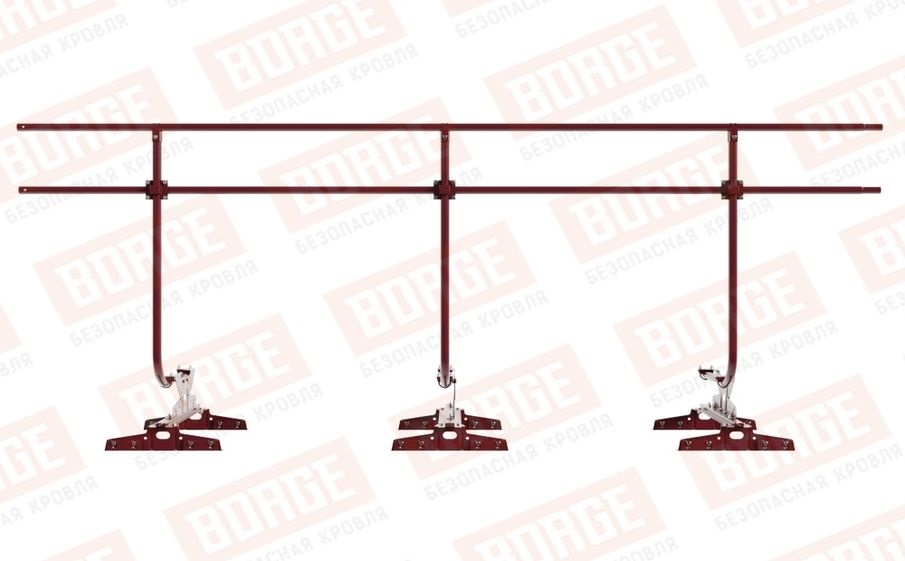 Кровельное ограждение Borge для монтажа параллельно фальцу оцинкованное RAL 3005, 300*120 см