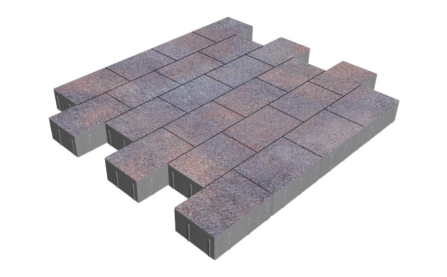 Плитка тротуарная SteinRus Бельпассо Медио Б.10(Б).П.8, Backwash, Рица, 225*150*80 мм