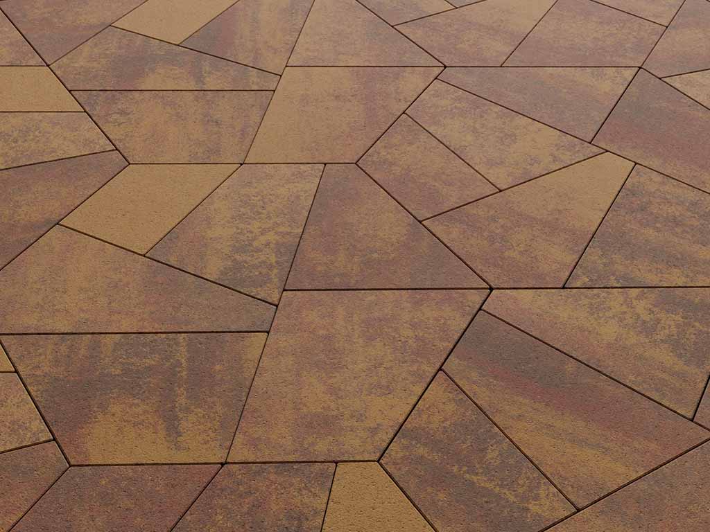 Плитка тротуарная Оригами Б.4.Фсм.8 листопад гладкий осень, комплект 6 шт, толщина 80 мм