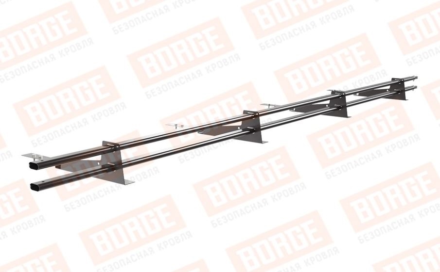 Снегозадержатель трубчатый Borge для кровли из композитной черепицы оцинкованный RAL 8019, 3 м