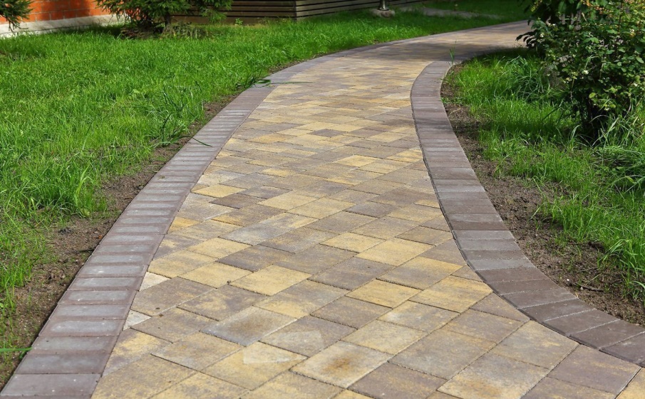 Плитка тротуарная Новый город В.3.Фсм.8 листопад гладкий янтарь, комплект 3 шт, толщина 80 мм