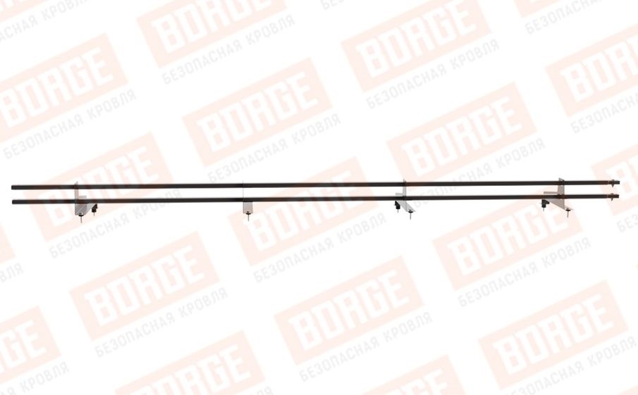 Снегозадержатель трубчатый Borge для металлочерепицы с высокой ступенькой 350 мм оцинкованный RAL 8019, 3 м