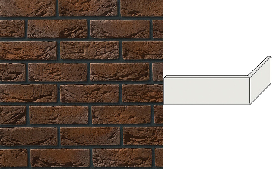 Декоративный кирпич Leonardo Stone угловой элемент Авиньон 200/100*65*10 мм 443