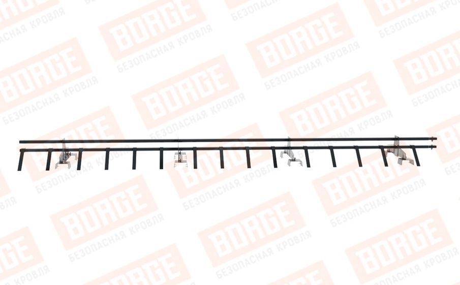 Снегозадержатель трубчатый Borge для профнастила H-114 оцинкованный RAL 7016, 3 м