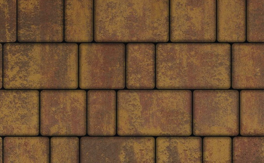 Плитка тротуарная Старый город Б.1.Фсм.8 листопад гладкий осень, комплект 3 шт, толщина 80 мм