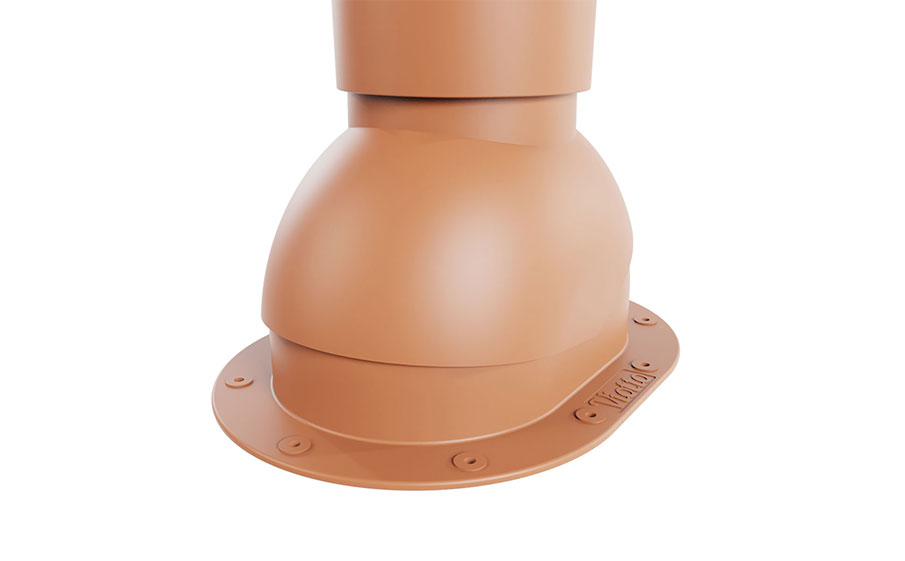 Труба вентиляционная Viotto для готовой мягкой и фальцевой кровли d=110 мм утепленная, RAL 8004 терракотовый