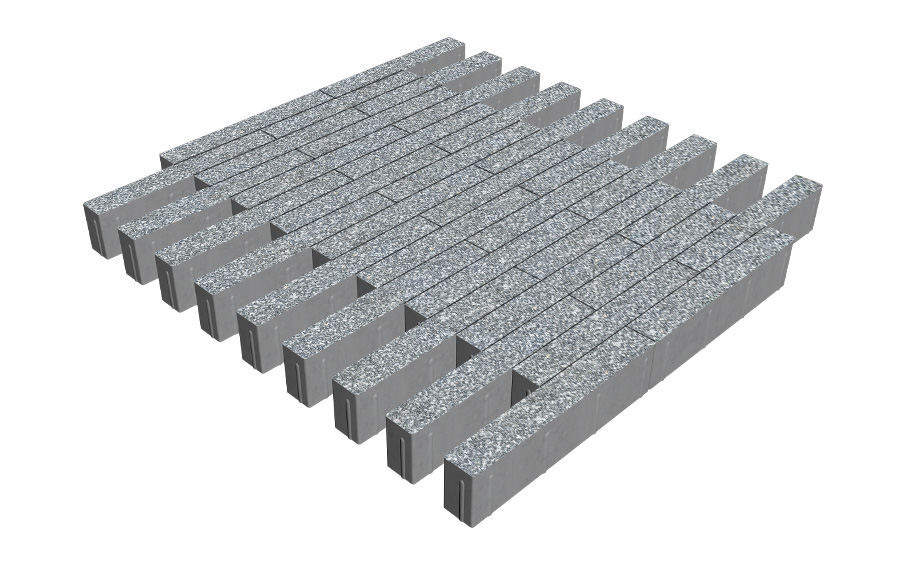 Плитка тротуарная SteinRus Кроссбар Хэви Б.13(Б).П.10, Backwash, Селигер, 420*60*100 мм