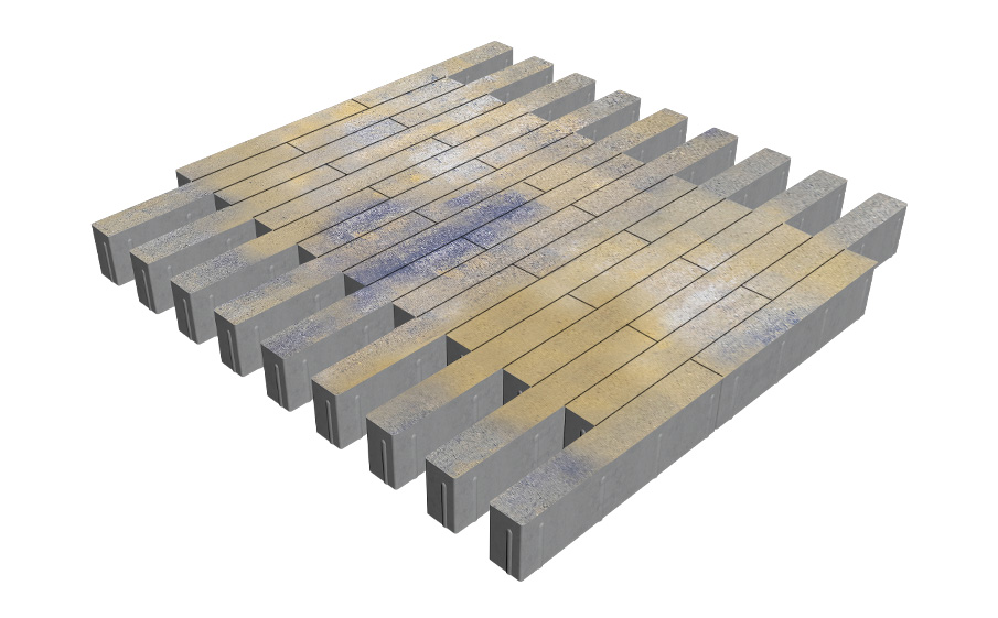 Плитка тротуарная SteinRus Кроссбар Хэви Б.13(Б).П.10, гладкая, Сиена, 420*60*100 мм