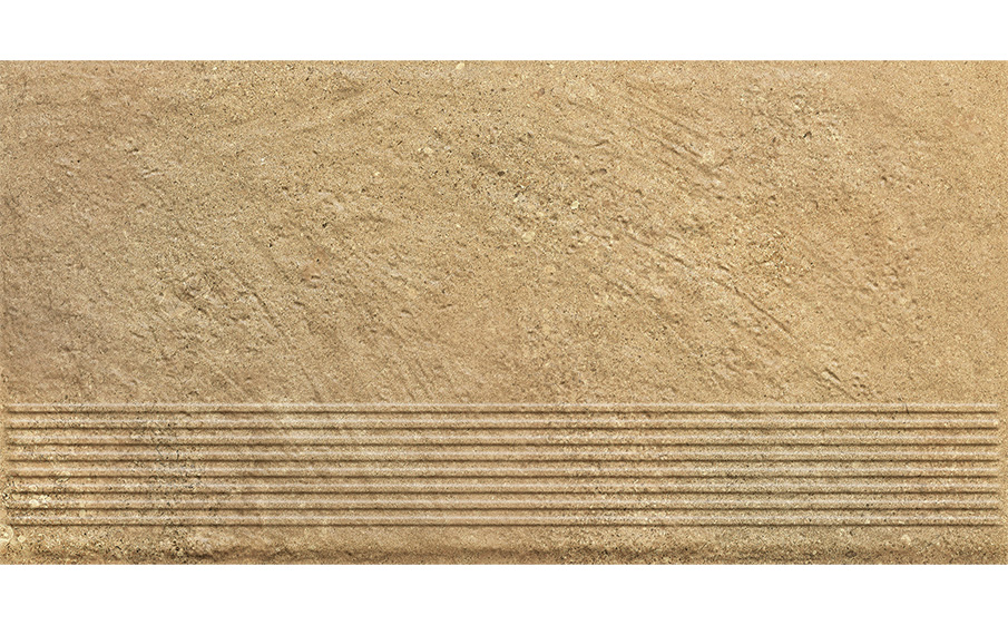 Клинкерная ступень с насечками Paradyz Eremite Beige, 600*300*8,5 мм