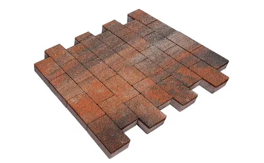 Плитка тротуарная SteinRus, Бельпассо Медио Б.10(Б).П.8, Native, ColorMix Рей, 225*150*80 мм