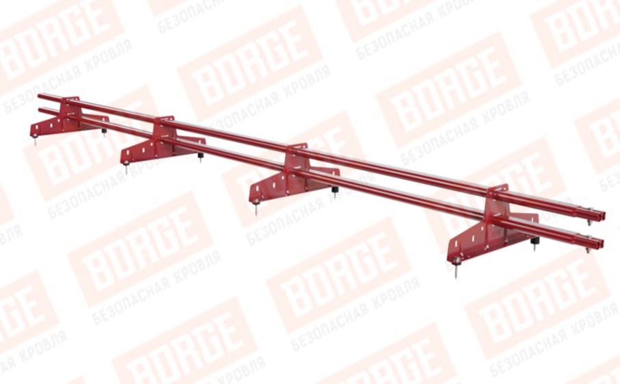 Снегозадержатель трубчатый Borge для кровли из металлочерепицы, профнастила, материалов на основе битума оцинкованный RAL 3003, 3 м