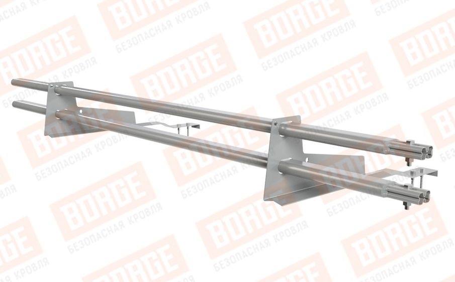 Снегозадержатель трубчатый Borge для черепичной кровли оцинкованный RAL 9006, 1,5 м