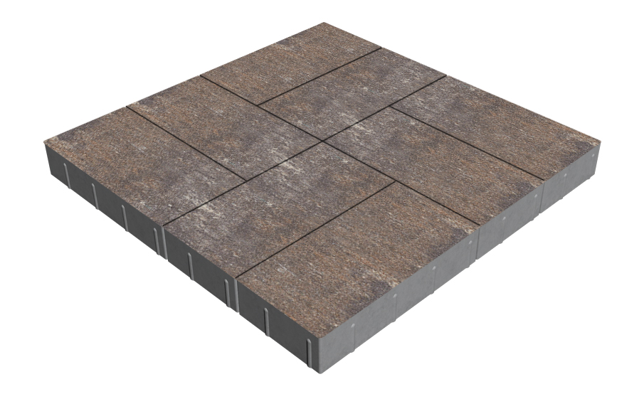 Плитка тротуарная SteinRus Грас Б.4.П.8, гладкая, Сепия, 400*200*80 мм