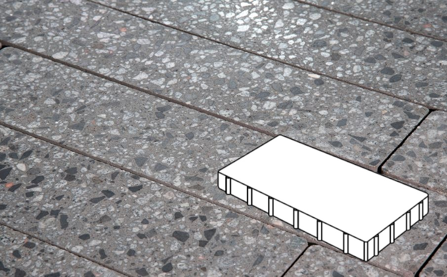 Плитка тротуарная Готика, Granite FINO, Плита Б.6.П.10 без фаски, Галенит, 600*200*100 мм