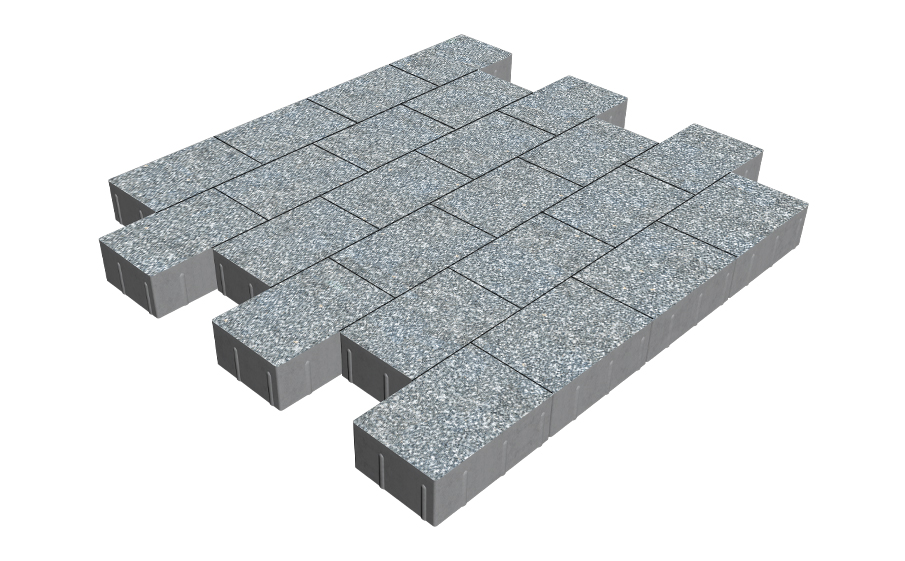 Плитка тротуарная SteinRus Бельпассо Медио Б.10(Б).П.8, Backwash, Селигер, 225*150*80 мм