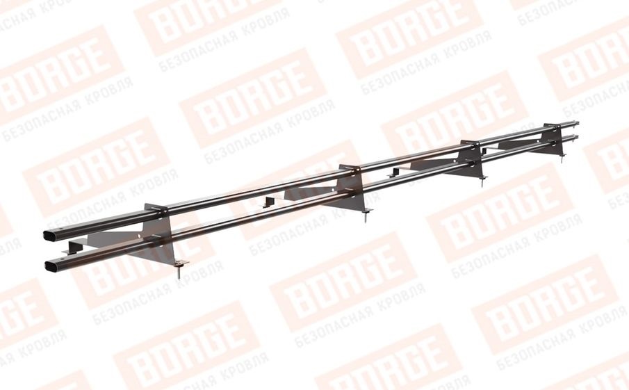 Снегозадержатель трубчатый Borge для металлочерепицы с высокой ступенькой 400 мм оцинкованный RAL 8019, 3 м