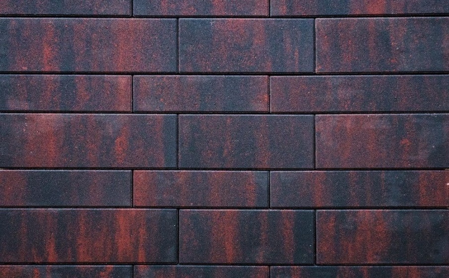 Плитка тротуарная Паркет Б.9.Псм.8 листопад гладкий клинкер, комплект 4 шт, толщина 80 мм