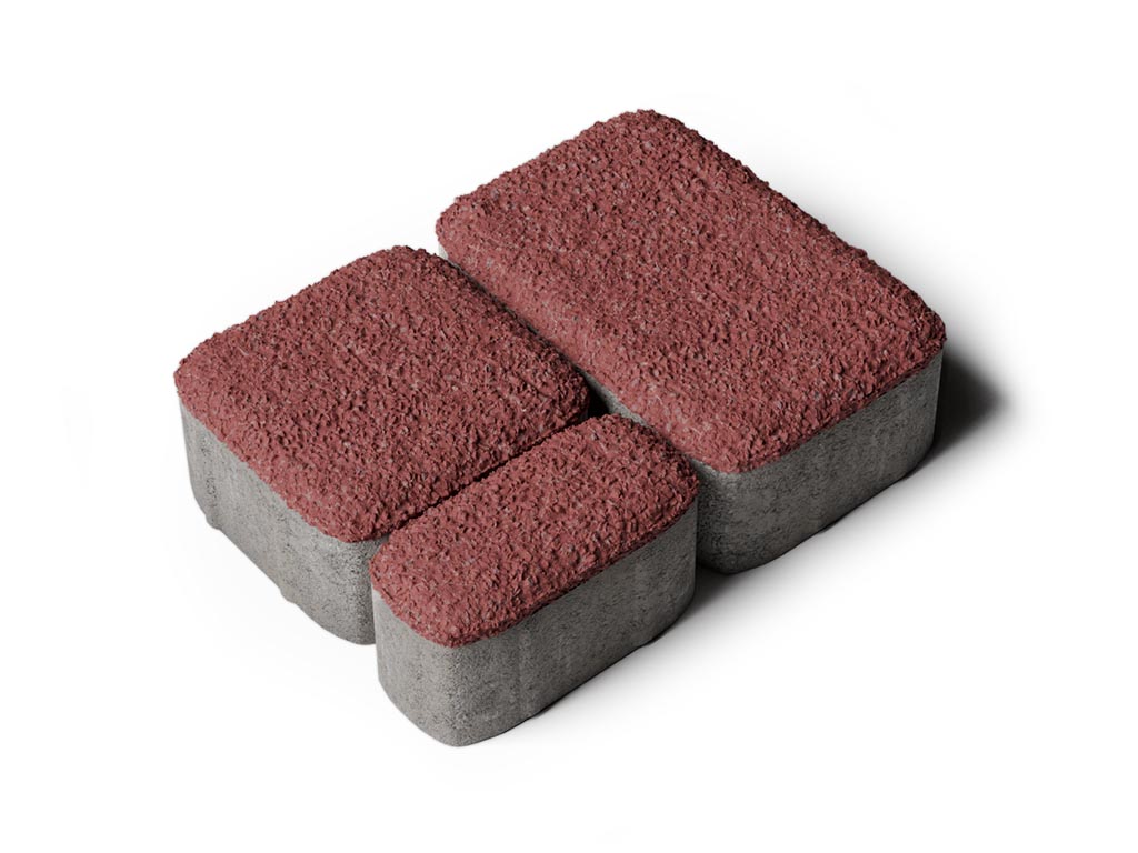 Плитка тротуарная Классико Б.4.КО.6 гранит красный, комплект 3 шт, толщина 60 мм