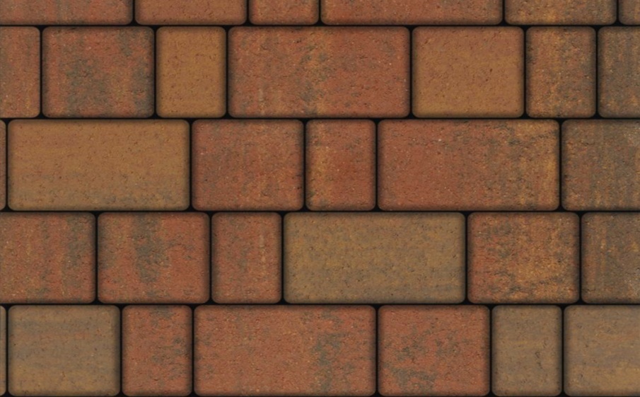 Плитка тротуарная Старый город Б.1.Фсм.8 листопад гладкий арабская ночь, комплект 3 шт, толщина 80 мм