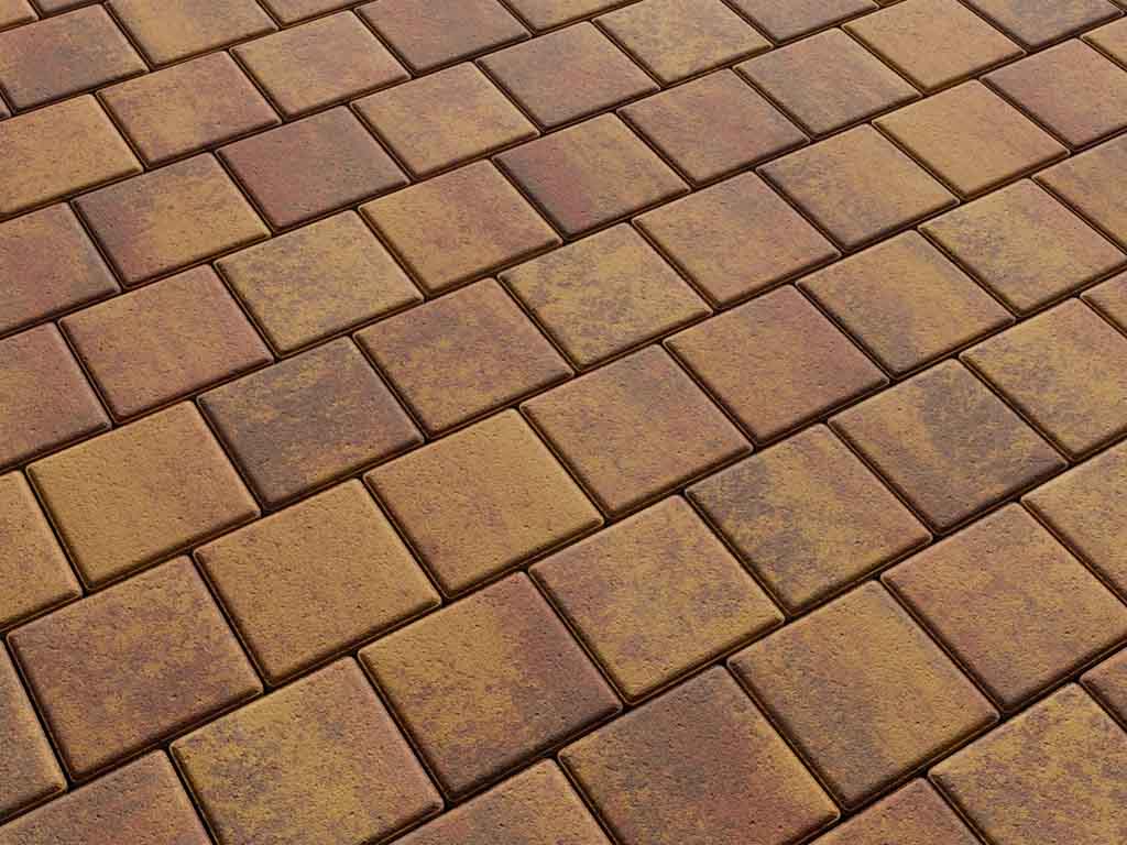 Плитка тротуарная Квадрат А.3.К.4 листопад гладкий осень, 100*100*40 мм