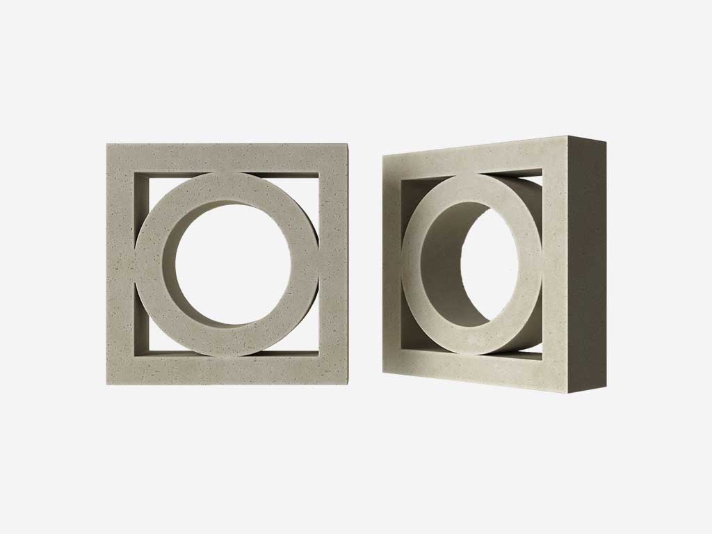 Декоративный бриз-блок Mesterra Кобого / Cobogo 0101, под покраску, 250*250*70 мм