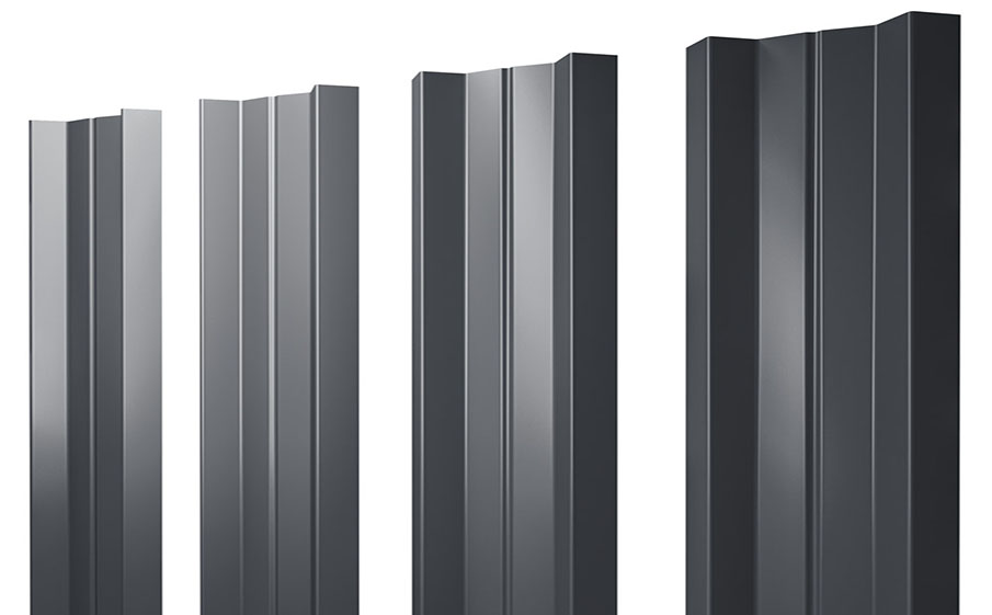 Штакетник М-образный А 0,4 PE Double RAL 7024 мокрый асфальт