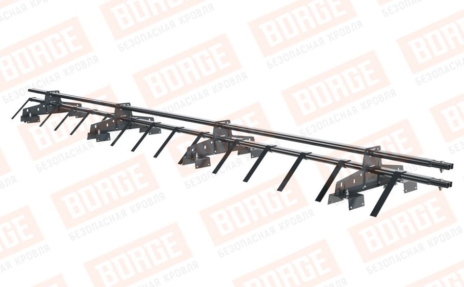 Снегозадержатель трубчатый Borge для профнастила H-114 оцинкованный RAL 7016, 3 м