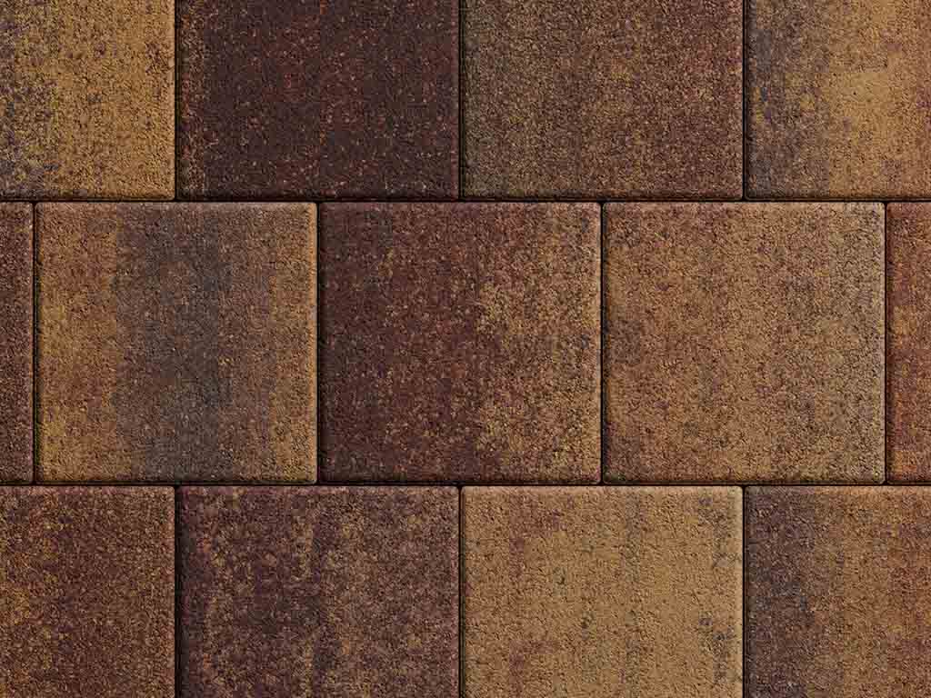 Плитка тротуарная Квадрат Б.1.К.10 листопад гранит осень, 300*300*100 мм 