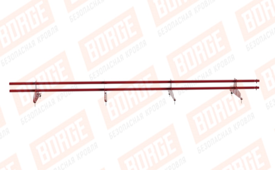 Снегозадержатель трубчатый Borge для кровли из металлочерепицы, профнастила, материалов на основе битума оцинкованный RAL 3003, 3 м