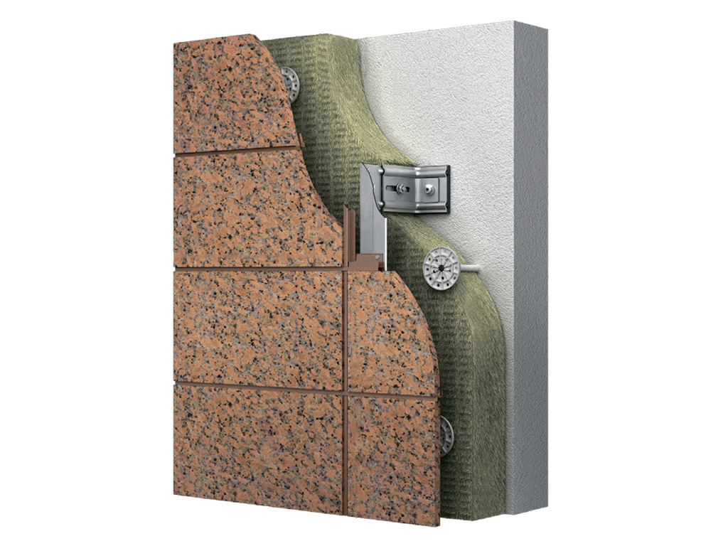 Подсистема НФС КРАСПАН для керамогранита, крепление видимым способом