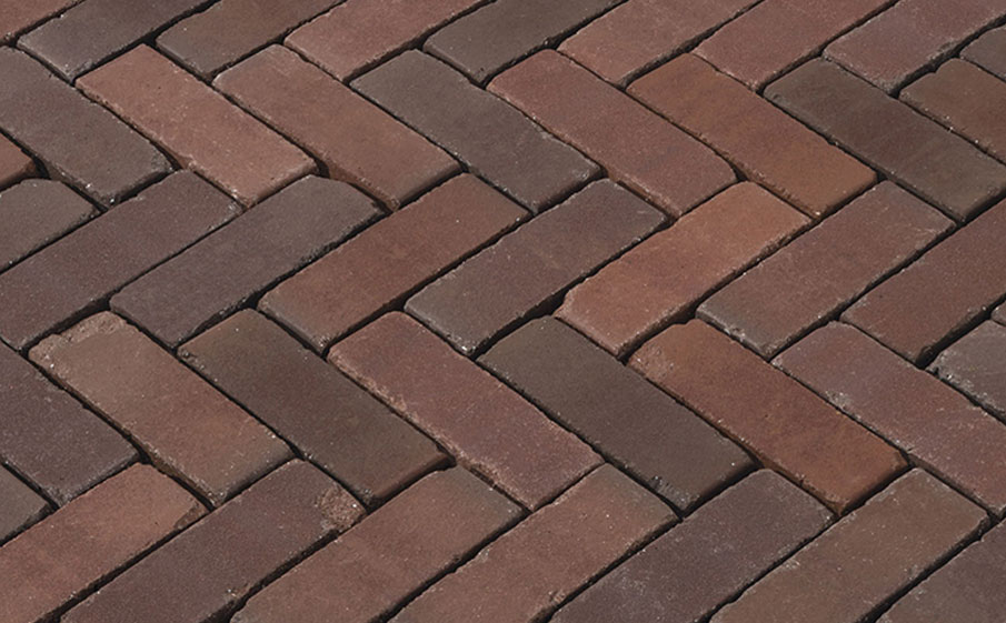 Клинкерная брусчатка ригельная Vandersanden Novara Antica красно-коричневый, 204*67*50 мм