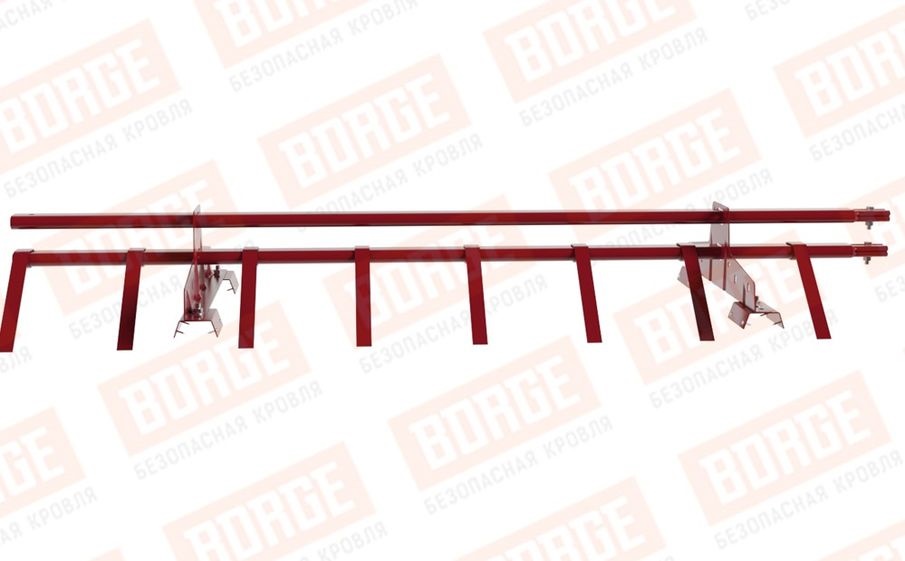 Снегозадержатель трубчатый Borge для профнастила H-60, H-75 оцинкованный RAL 3003, 1,5 м