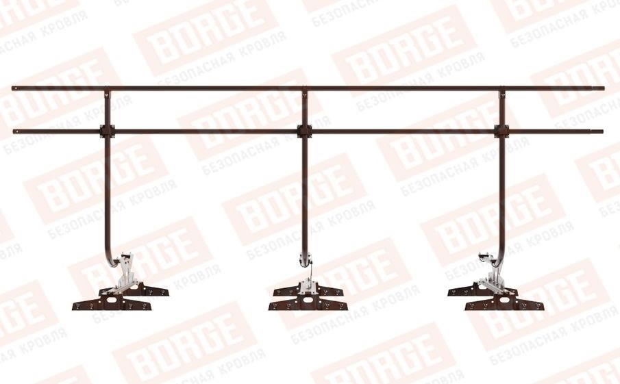 Кровельное ограждение Borge для монтажа параллельно фальцу оцинкованное RAL 8017, 300*120 см