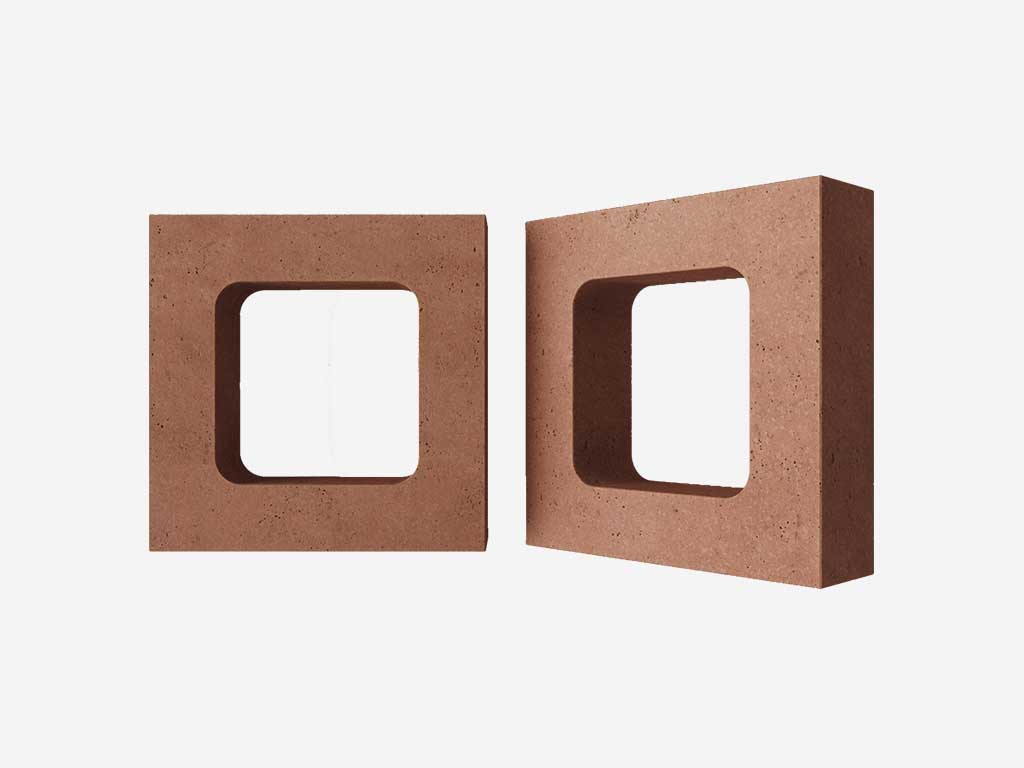 Декоративный бриз-блок Mesterra Кобого / Cobogo 0401, терракотовый, 250*250 мм